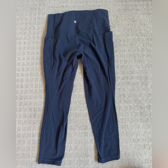 Athleta salutation stash 7/8 tight navy blue size large - Picture 2 of 2